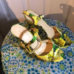 Kate Spade Silk Floral Platform Shoes